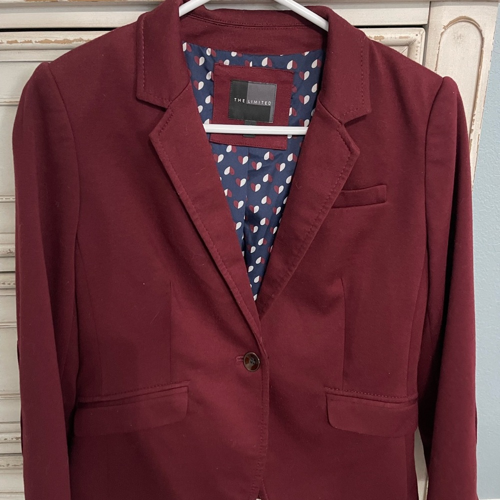 The Limited Red Blazer Classic Suit Jacket